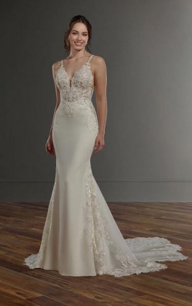 V-Neck Sleeveless Beaded And Embroidered Fit And Flare Wedding Dress