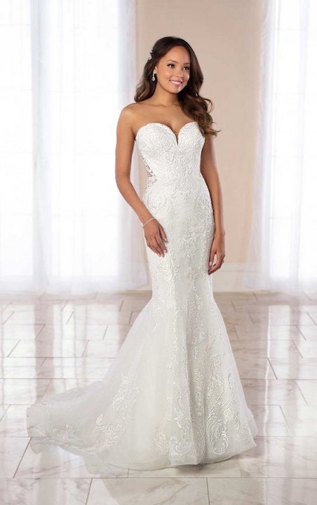 beaded mermaid wedding gown