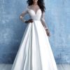 Long Sleeve Illusion Bodice Ball Gown Wedding Dress by Allure Bridals - Image 1