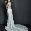 Sleeveless V-neck Lace Sheath Wedding Dress by Allure Bridals - Image 2
