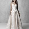 Strapless Lace Applique Ball Gown Wedding Dress by Madison James - Image 1