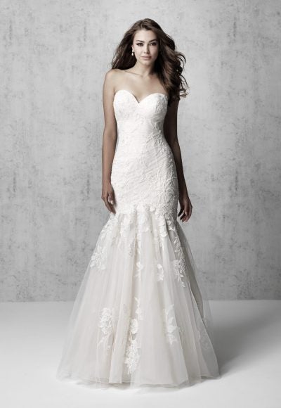 Simple Sweetheart Neck Strapless Satin Mermaid Wedding Dress Kleinfeld Bridal
