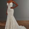 Strapless Fit And Flare Lace V-neck Wedding Dress by Martina Liana - Image 1