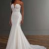 Strapless Silk Fit And Flace Wedding Dress by Martina Liana - Image 1