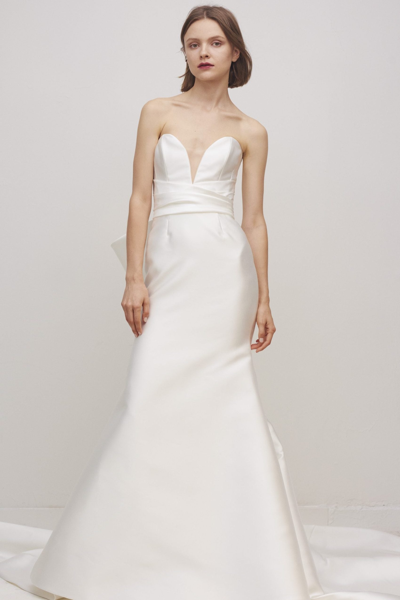 fit and flare wedding dress satin