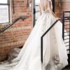 Sleeveless V-neckline Embroidered Lace Ball Gown Wedding Dress by Demetrios for Kleinfeld - Image 2