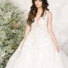 Sleeveless V-neckline Embroidered Lace Ball Gown Wedding Dress by Demetrios for Kleinfeld - Image 1