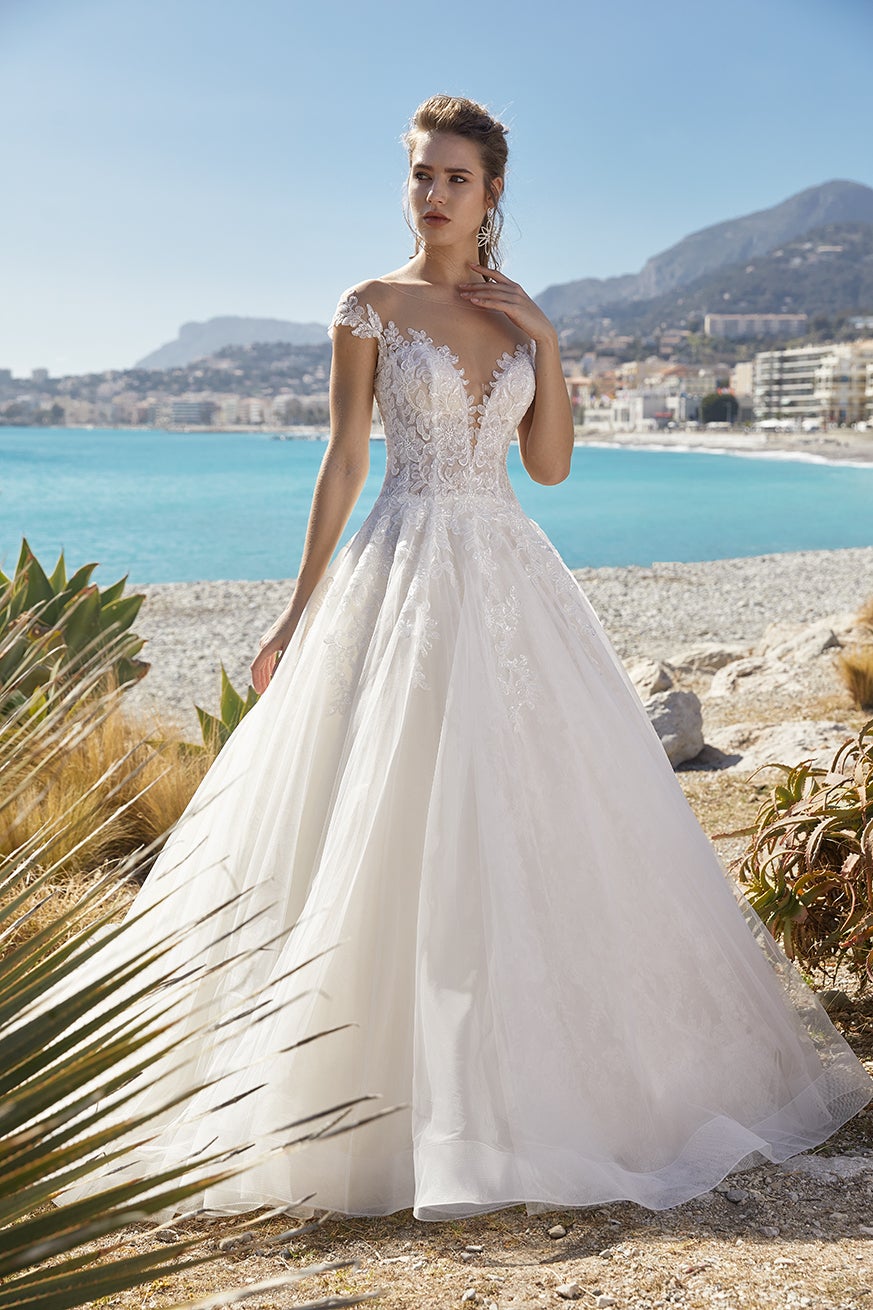 illusion ball gown