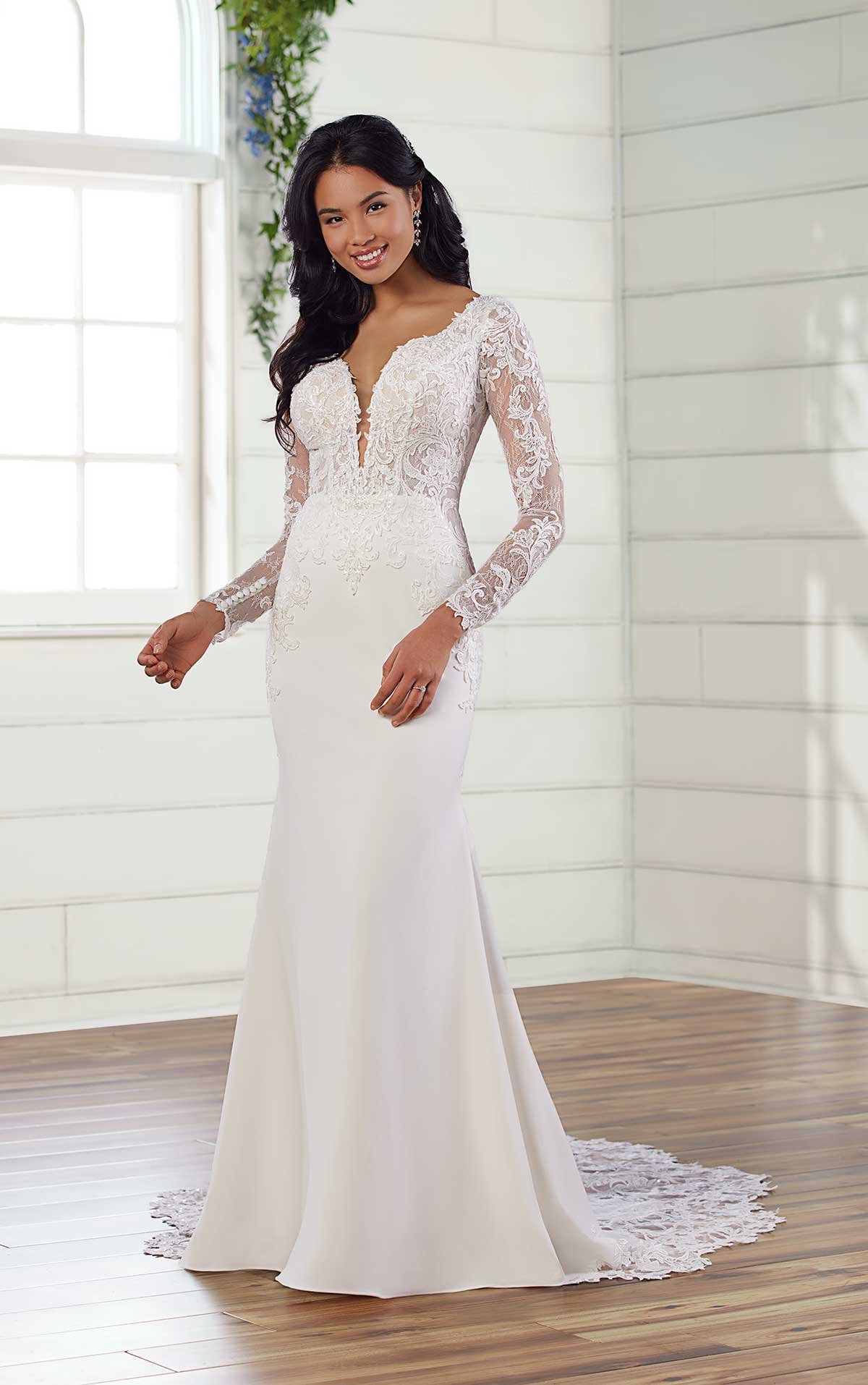 essense of australia long sleeve wedding dress