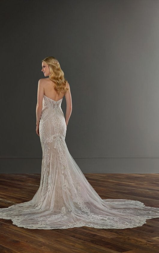 Strapless Sweetheart Neckline Lace Fit And Flare Wedding Dress by Martina Liana - Image 2