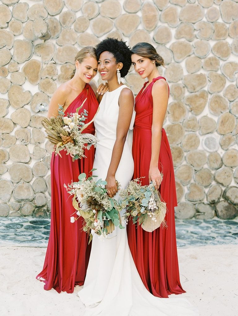 Wedding Party Color Coordination | The Black Tux x David's Bridal