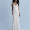 Spaghetti Strap V-neckline Cotton Lace Fit And Flare Wedding Dress by Disney Fairy Tale Weddings Collection - Image 1