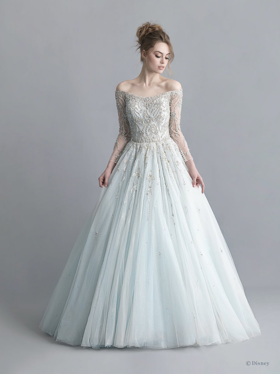 lazaro glitter tulle ball gown