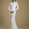 Long Sleeve Crepe Sheath Wedding Dress by Love by Pnina Tornai - Image 1