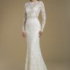 Long Sleeve Lace Sheath Wedding Dress by Love by Pnina Tornai - Image 1