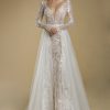Long Sleeve V-neck Sequin Sheath Wedding Dress by Love by Pnina Tornai - Image 2
