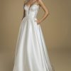 Strapless A-line Satin Skirt Wedding Dress With Lace Embellished Bodice by Love by Pnina Tornai - Image 1