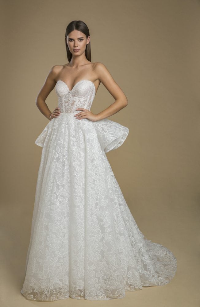 Strapless Lace Ball Gown Wedding Dress by Love by Pnina Tornai - Image 1