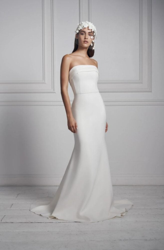 simple crepe wedding dress