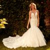 Sleeveless V-neck Fit And Flare Wedding Dress by Eve of Milady - Image 1