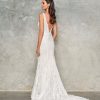 Sleeveless V-neck Sheath Floral Embroidered Wedding Dress by Jane Hill - Image 2