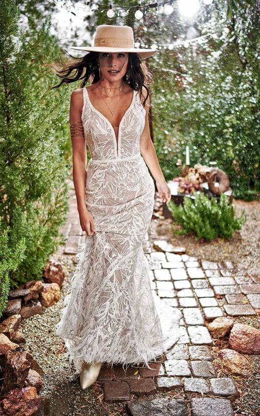 modern bohemian wedding dress