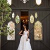 STRAPLESS A-LINE BOHEMIAN WEDDING GOWN WITH ORGANIC-SHAPED FLORAL DETAILS by All Who Wander - Image 1