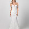 Beaded Floral Fit And Flare Wedding Dress by Michelle Roth - Image 1