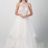 Sleeveless Jewel Neckline With Tiered A-line Skirt by Michelle Roth - Image 1