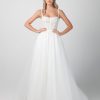 Spaghetti Strap Beaded Lace Soft Bodice A-line Skirt Wedding Dress by Michelle Roth - Image 1