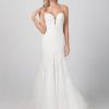 Strapless Fit And Flare Lace Wedding Dress by Michelle Roth - Image 1