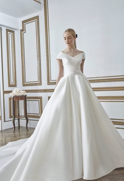 Off the Shoulder Ball Gown Wedding Dress by Sareh Nouri