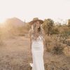 MODERN SLIP WEDDING DRESS WITH SHOESTRING STRAPS by All Who Wander - Image 1