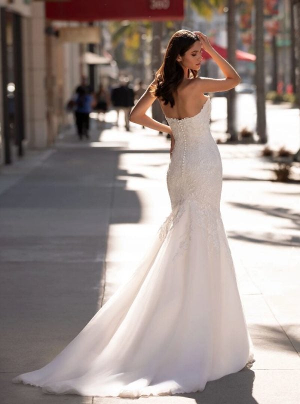open back mermaid wedding gown