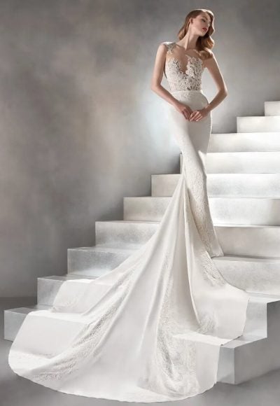 pronovias simple wedding dress