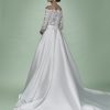 Strapless 3/4 Sleeve Ball Gown Wedding Dress With Lace Bodice And Mikado Skirt by Maison Signore - Image 2