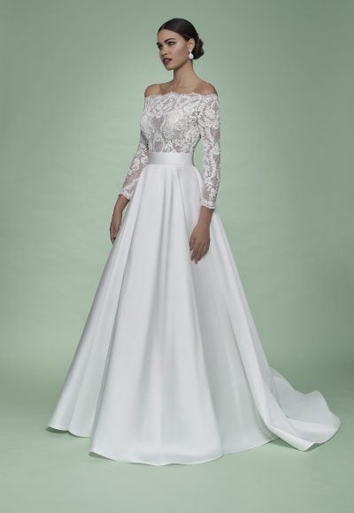 mikado silk wedding gown