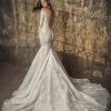 Off The Shoulder Long Sleeve Lace Mermaid Wedding Dress With Sequin Floral Appliqués by Pnina Tornai - Image 2