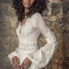 Silk Chiffon A-line Wedding Dress With Longblouson Sleeves by Pnina Tornai - Image 2