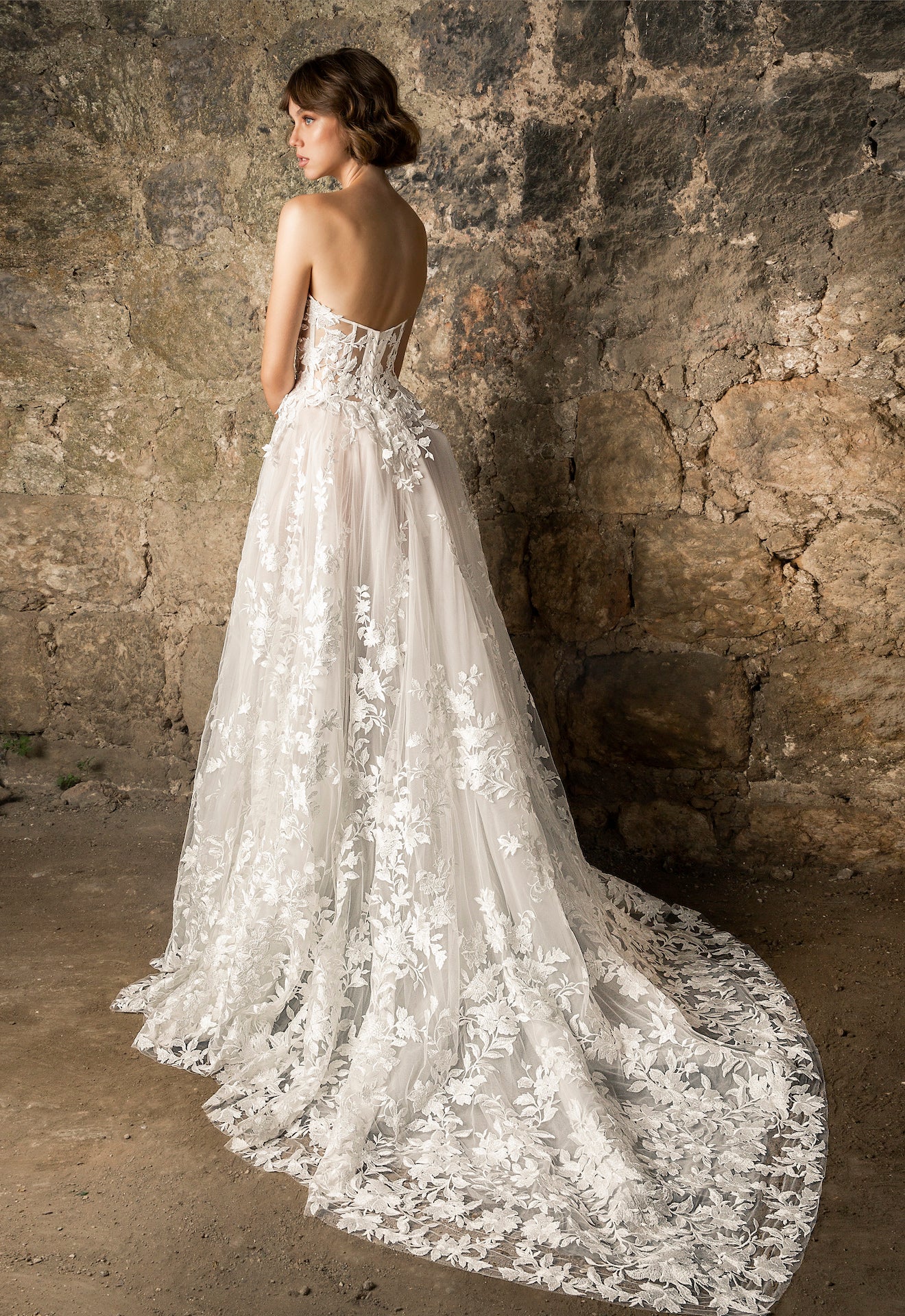 Strapless Vneckline Lace Aline Wedding Dress Kleinfeld
