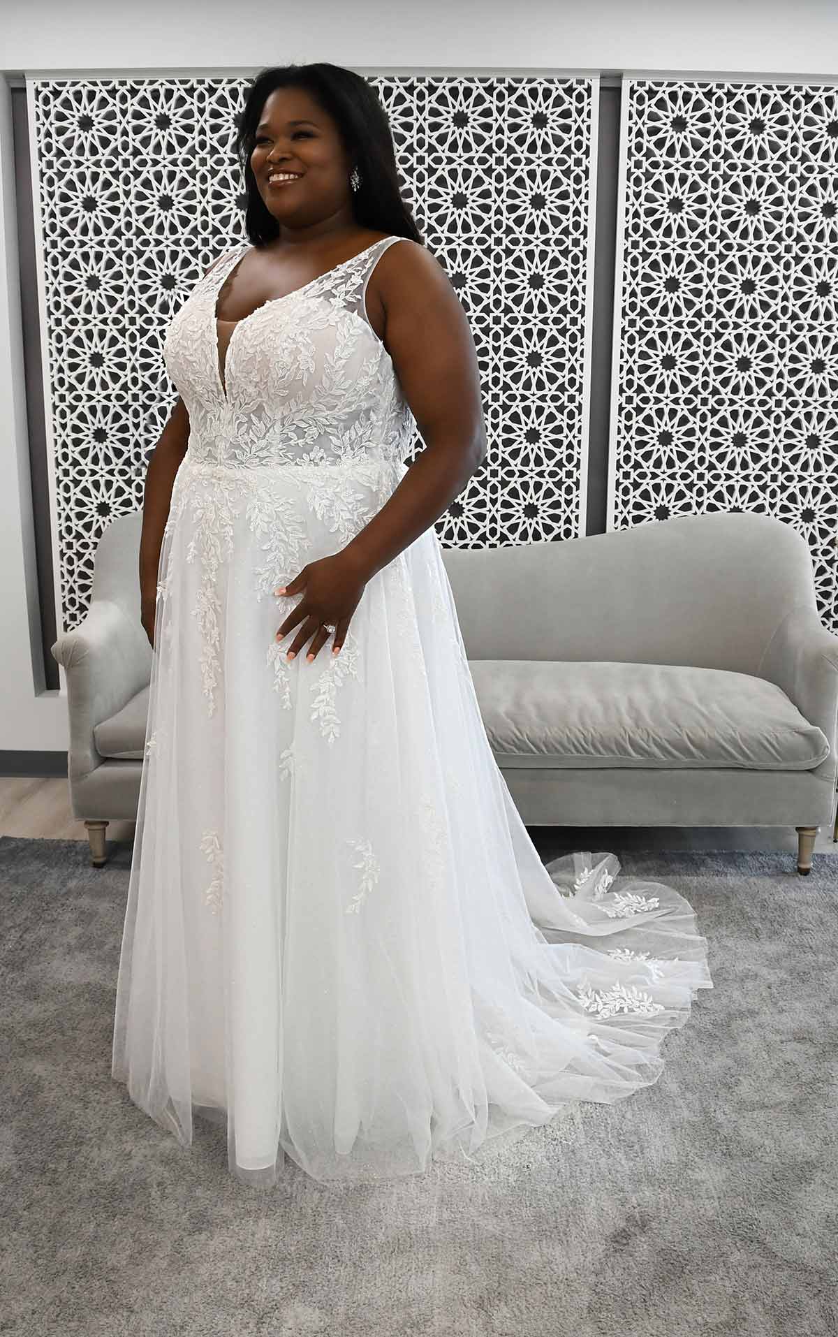 Boho Style Wedding Dress With Sheer ...