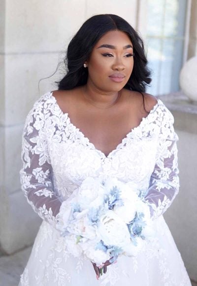 Romantic Lace Plus Size Wedding Dress With Long Sleeves by Stella York