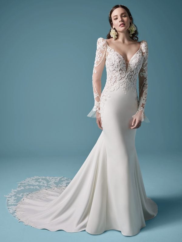 maggie sottero blue wedding dress