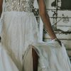Modern A-line Boho Wedding Dress With Minimalist Straps And Plunging V-neck by All Who Wander - Image 2
