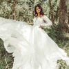 Off The Shoulder Lace Ballgown Wedding Dress With Tiered Skirt by Essense of Australia - Image 1