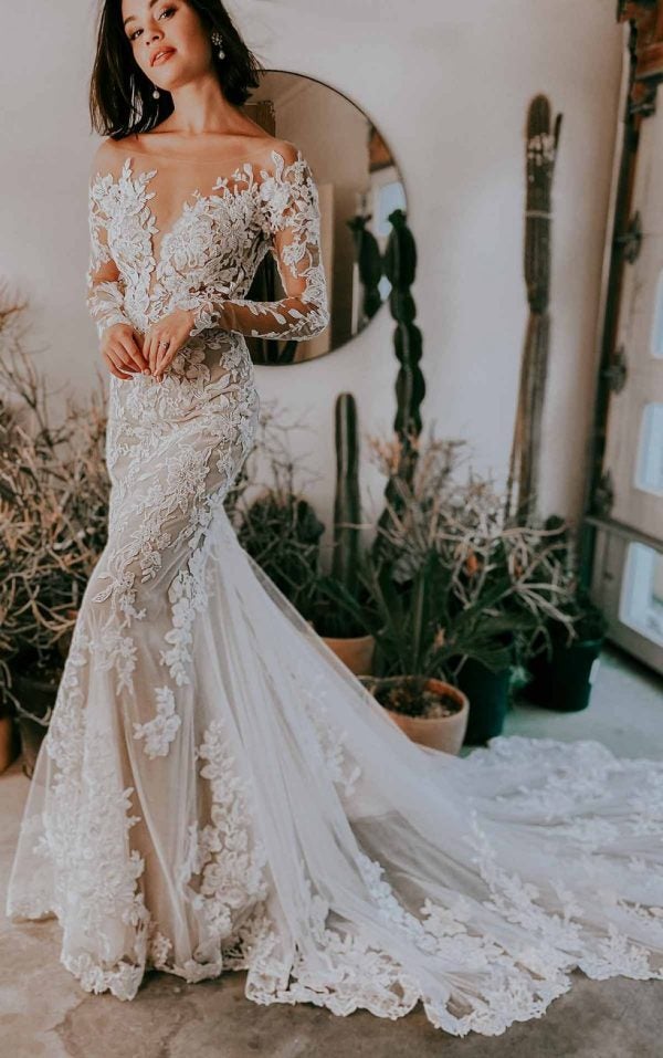 Sheer Lace Wedding Gown