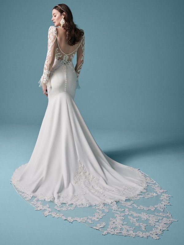 Long Sleeve Mermaid Wedding Dress by Maggie Sottero - Image 3