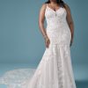 Spaghetti Strap Floral Lace Mermaid Wedding Dress by Maggie Sottero - Image 1