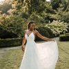Simple And Casual Wedding Dress With 3d Details by Martina Liana - Image 1