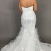 Plus Size Strapless Sweetheart Neckline Mermaid Wedding Dress With Feathers And Beaded Lace by Pantora Bridal - Image 3